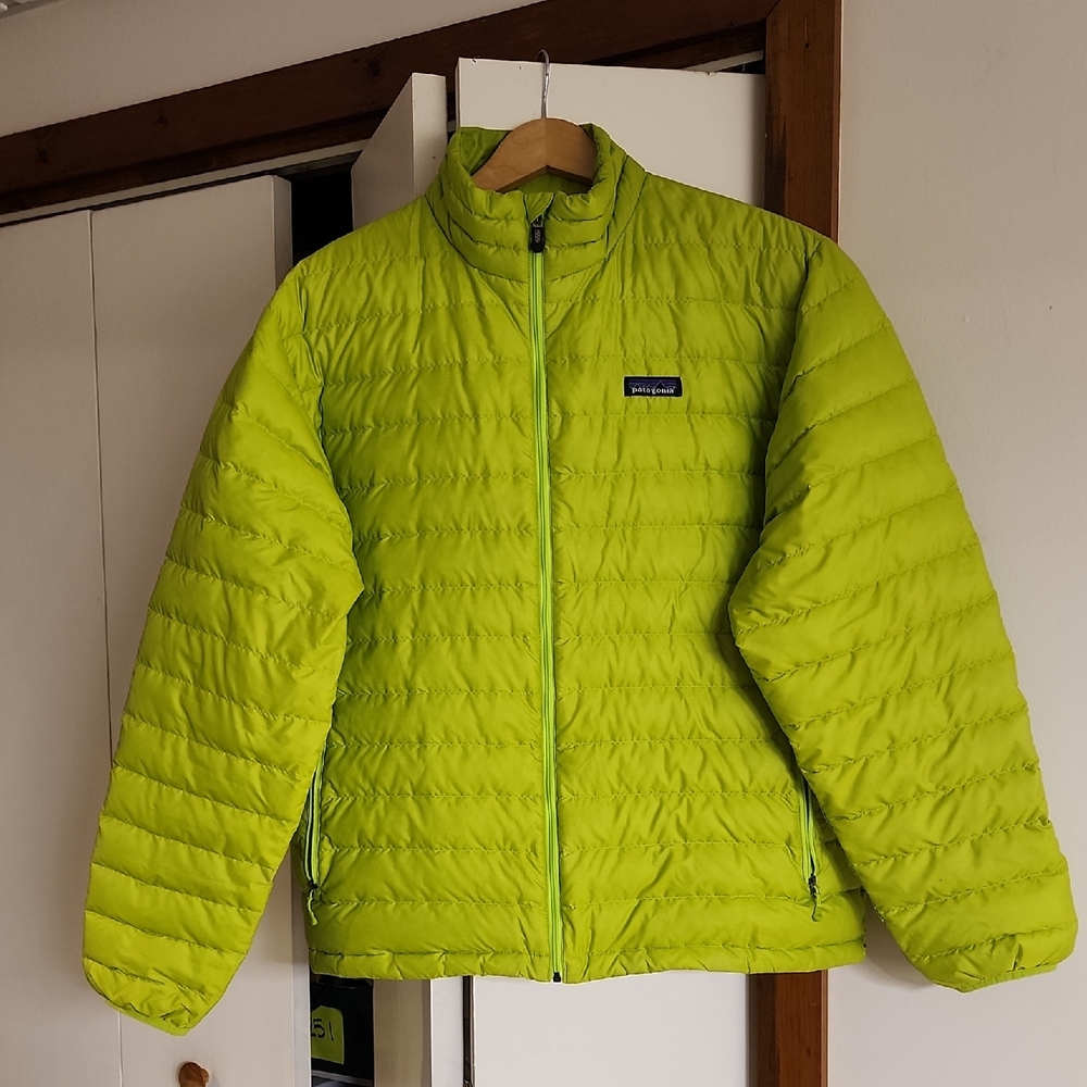 Patagonia Mens Down Puffer Jacket Lime Green size large
